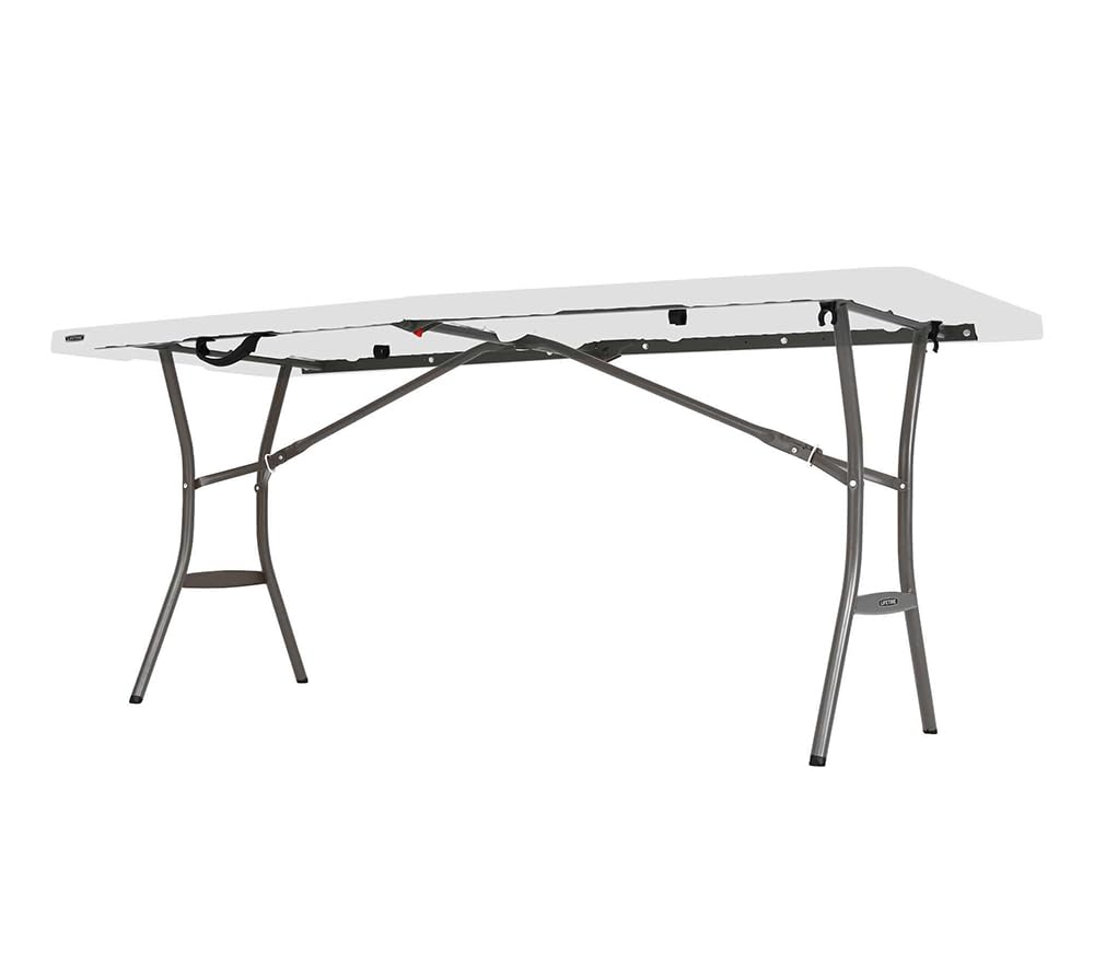 6 Feet White Granite Folding Table V25777