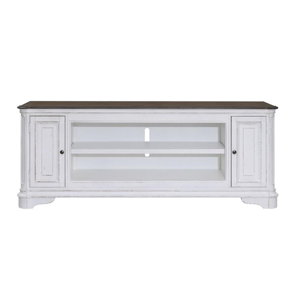 82 Inch Fireplace TV Console with Adjustable Shelves U186