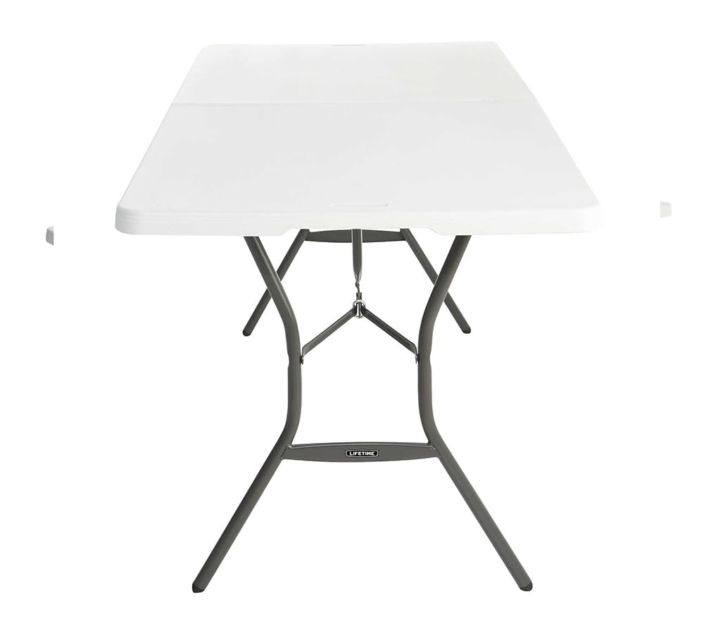 6 Feet White Granite Folding Table V25777