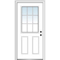 Steel Primed Left-Hand Inswing 1/2 Lite 2-Panel Prehung Front Door 36" x 80" J17869