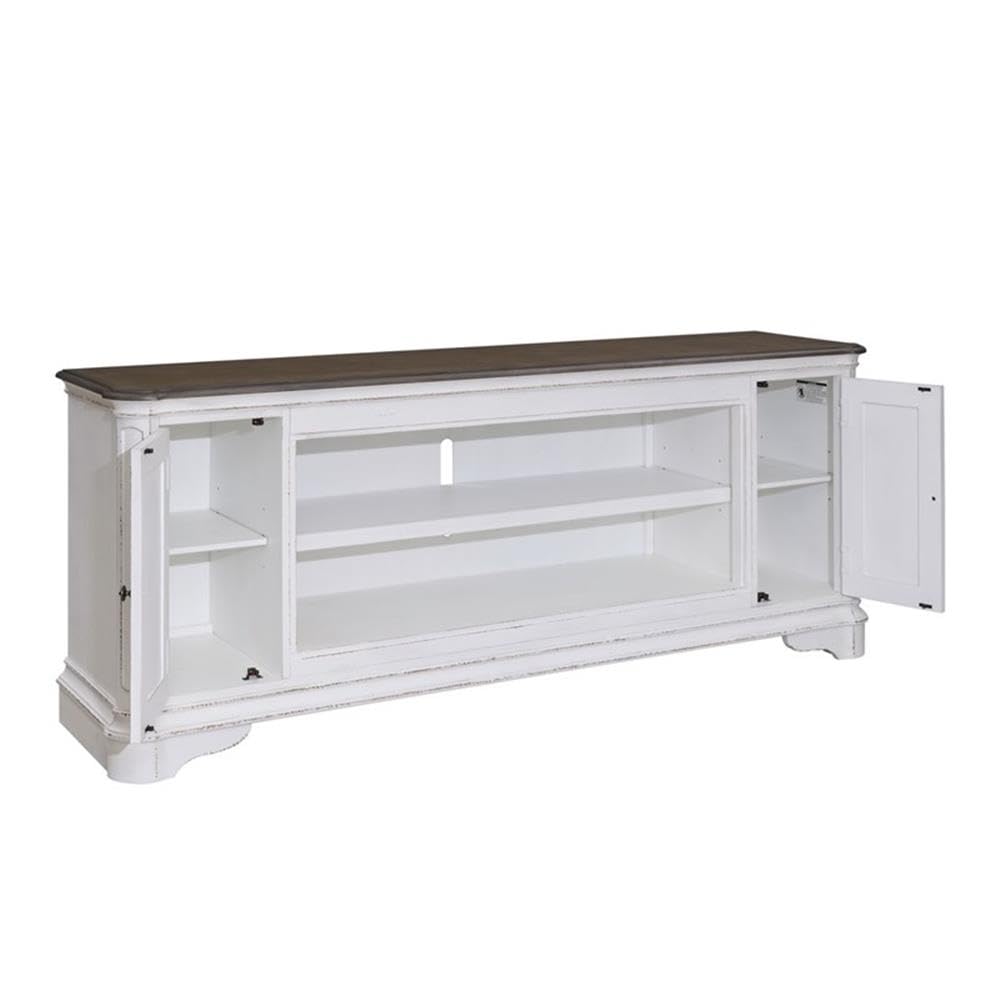 82 Inch Fireplace TV Console with Adjustable Shelves U186