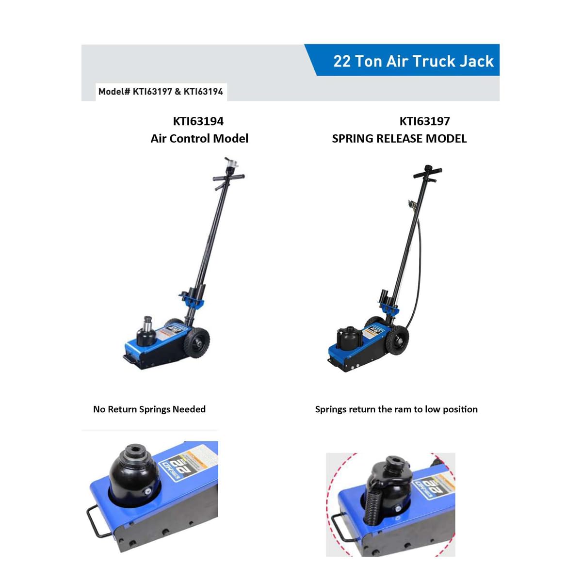 22 Ton Air Hydraulic Truck Jack 44,000 lbs E52868
