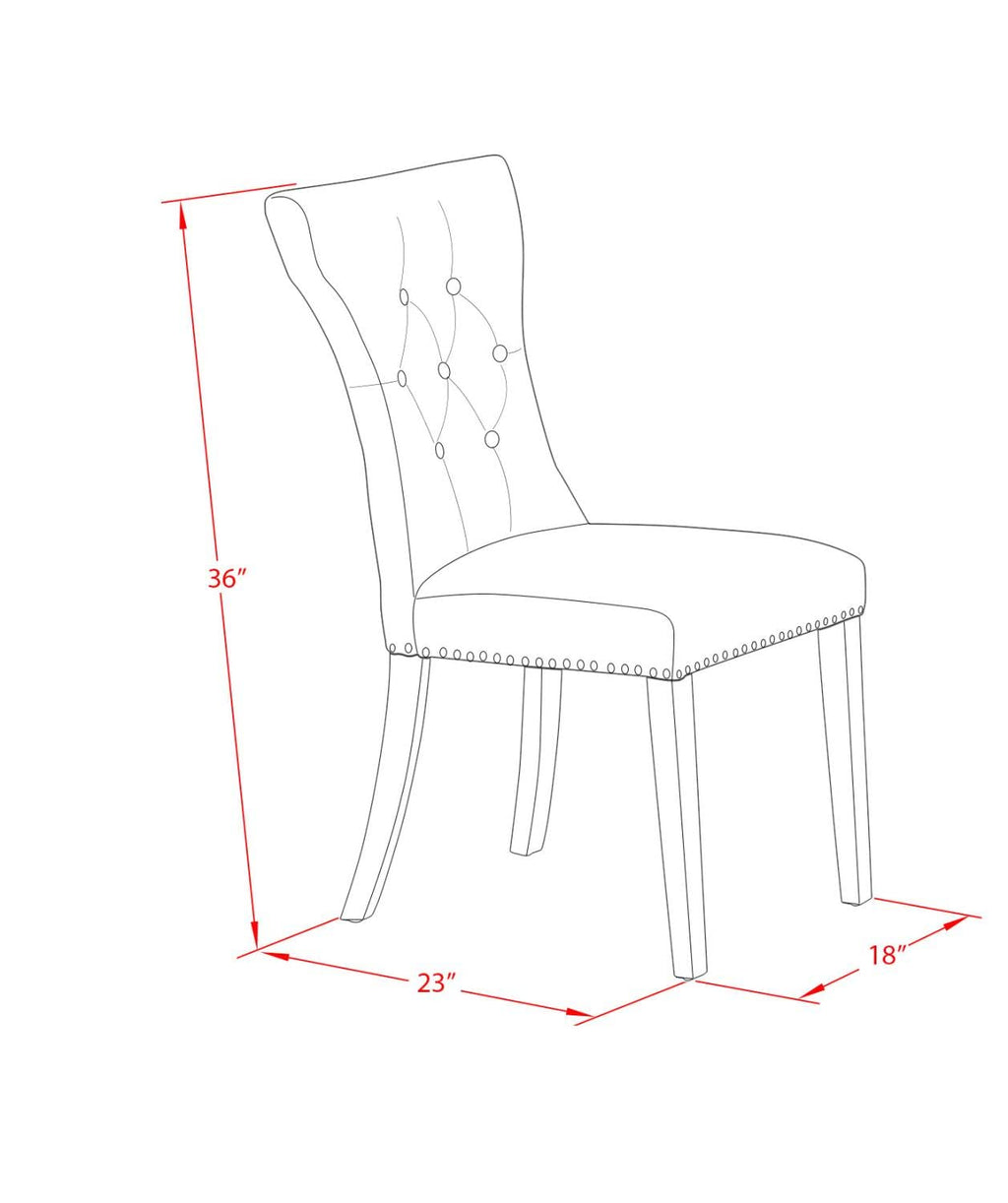 Black Linen Fabric Upholstered Dining Chairs Set of 2 E45672