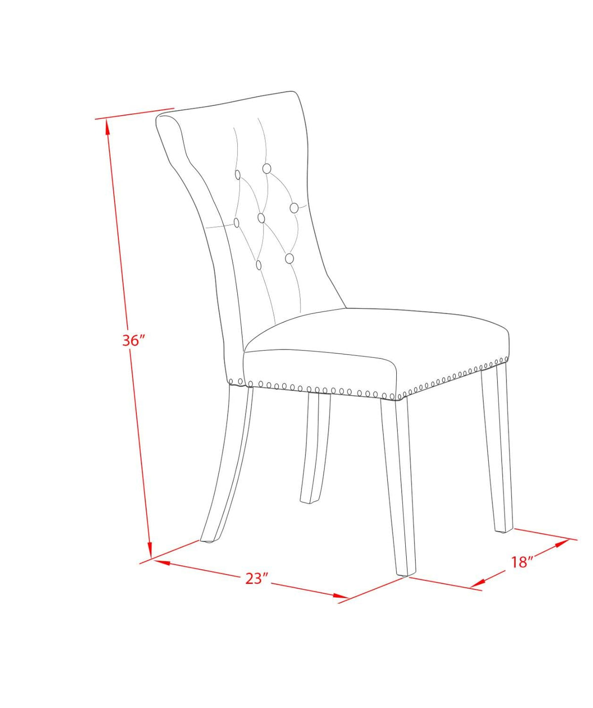 Black Linen Fabric Upholstered Dining Chairs Set of 2 E45672