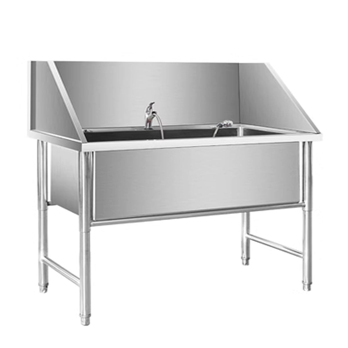 Stainless Steel Dog Grooming Bathtub with Sliding Door and Step N376711