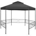 Gazebo Tent 10.6'x9'x8.7' Anthracite D907716