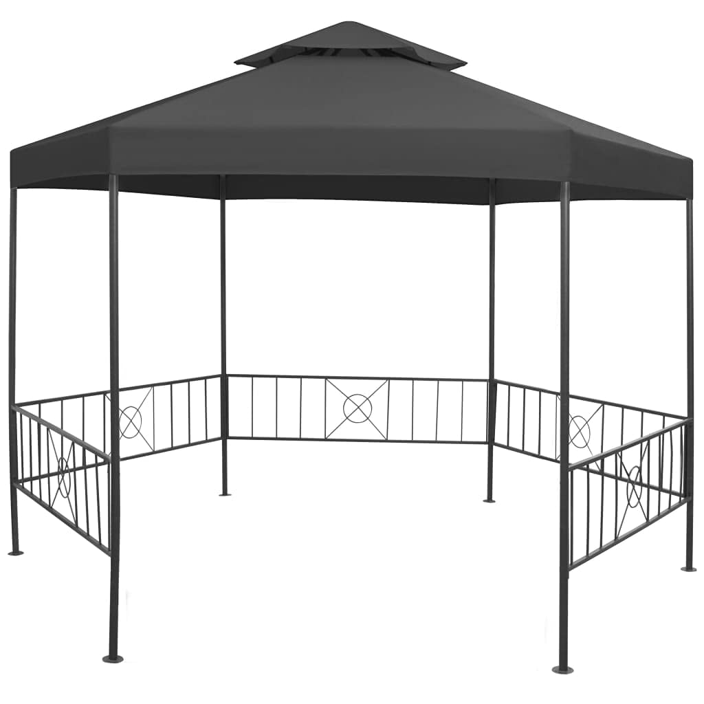 Gazebo Tent 10.6'x9'x8.7' Anthracite D907716