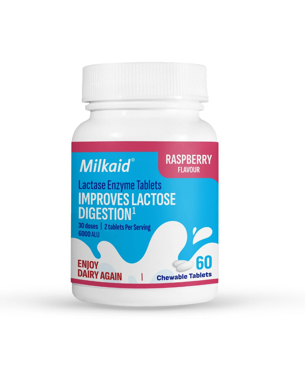 Chewable Lactase Enzyme Tablets 60 Tablets Raspberry L341784