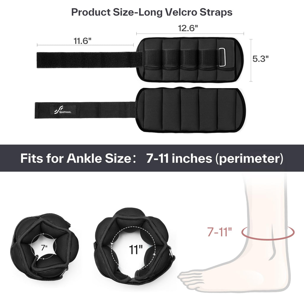 Adjustable Ankle Weights 2-7 lb per Pair A5845
