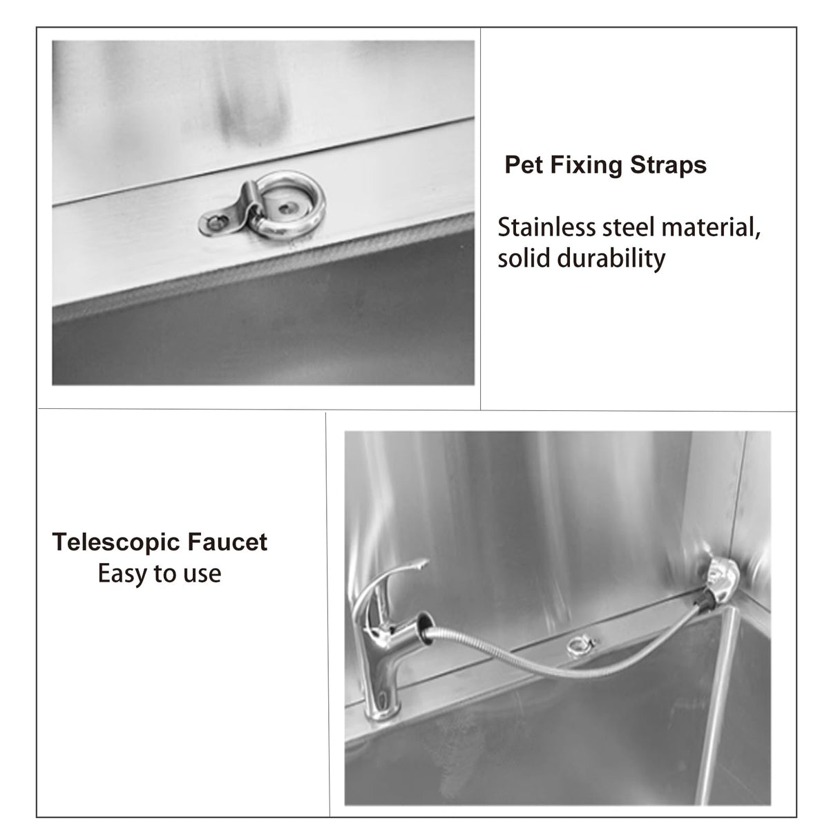 Stainless Steel Dog Grooming Bathtub with Sliding Door and Step N376711
