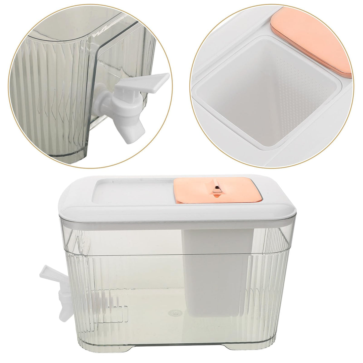 White 3.5l Beverage Dispenser with Faucet S87952