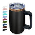 22oz Insulated Coffee Mug with Handle and Lid Black U5421