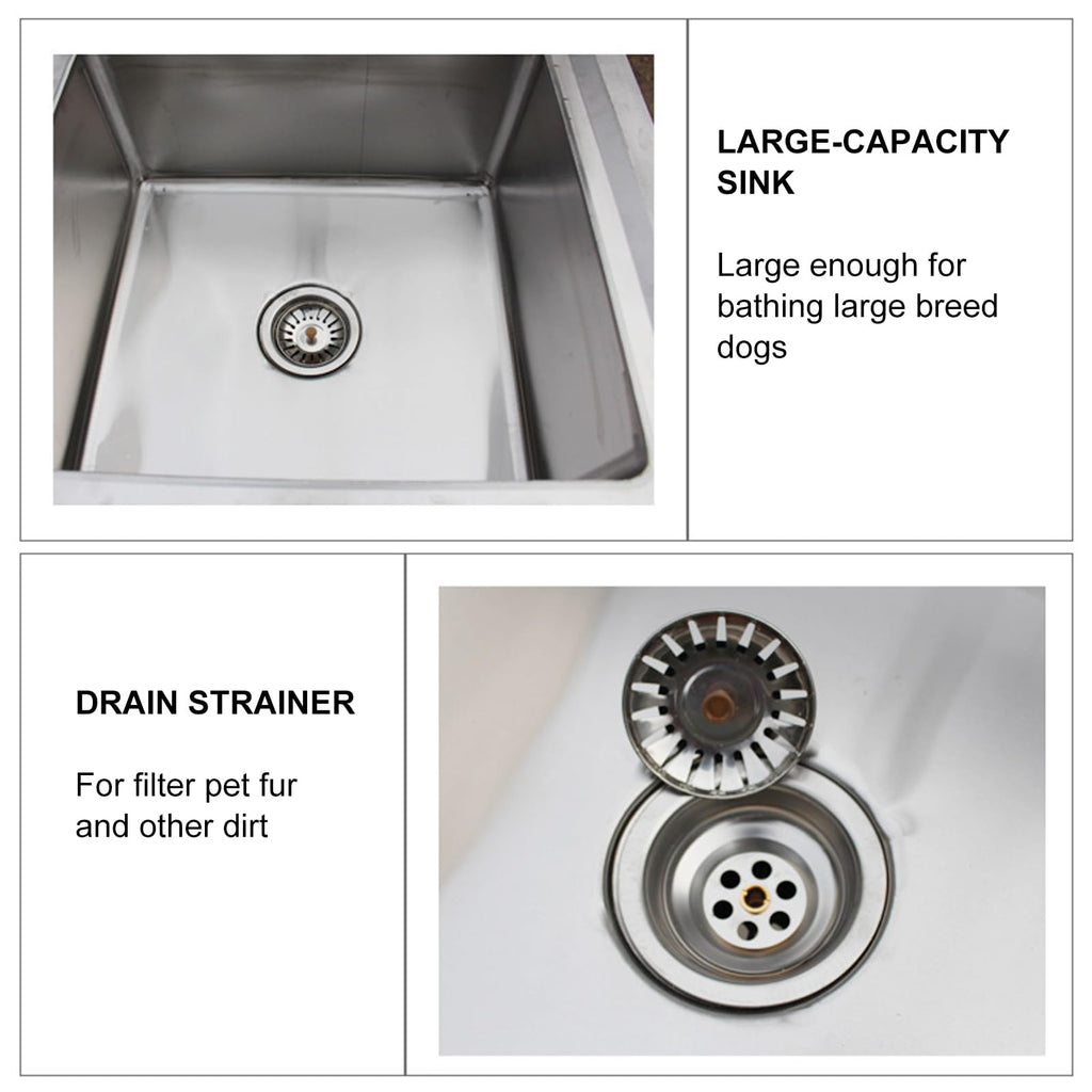 Stainless Steel Dog Grooming Bathtub with Sliding Door and Step N376711