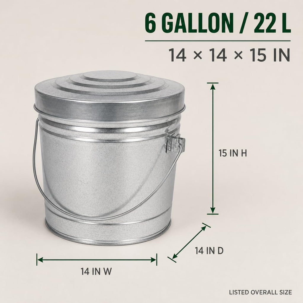 6 Gallon Galvanized Storage Can with Locking Lid E75981