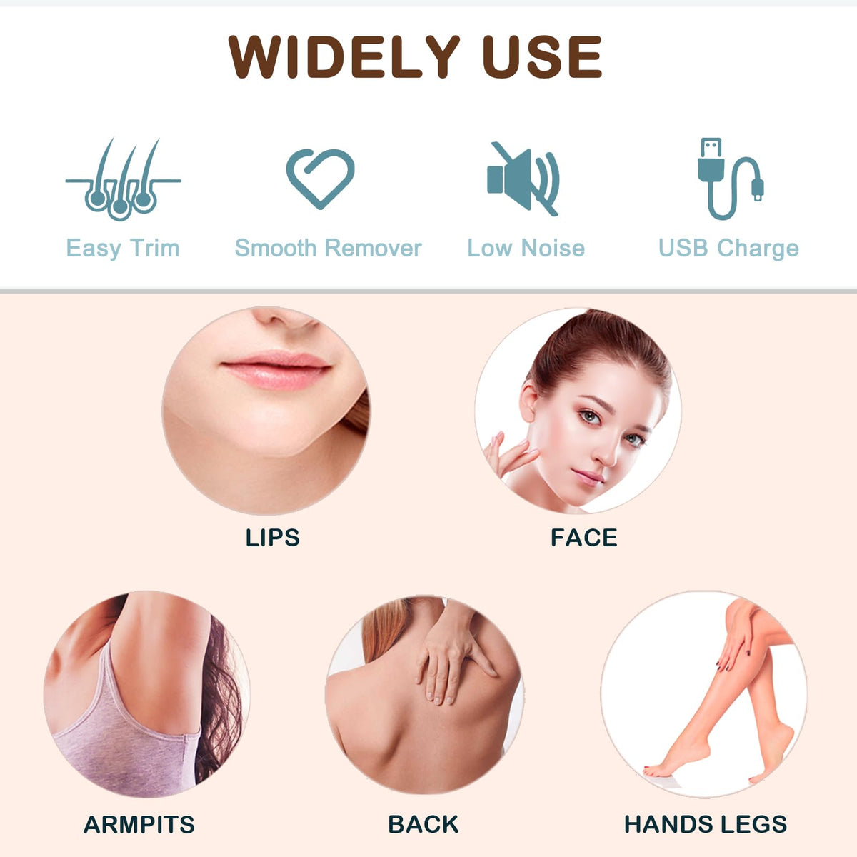 Womens Painless Electric Facial Hair Remover N762