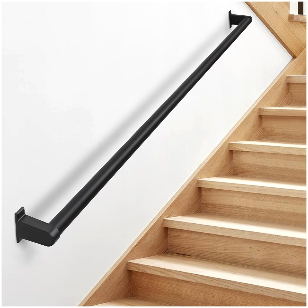 Black Aluminum 1.5" Pipe Stair Handrail 5ft F647