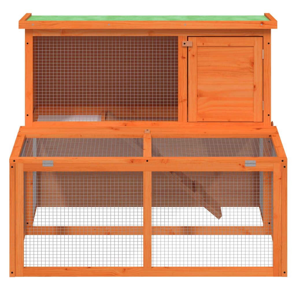2-Tier Solid Pine Wood Rabbit Hutch I45212