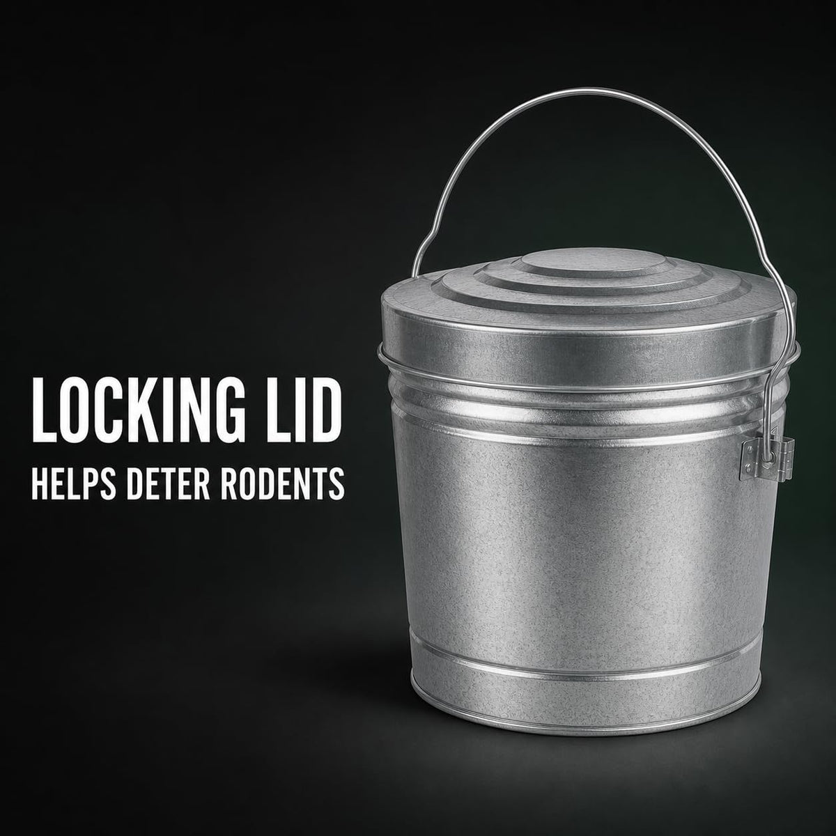6 Gallon Galvanized Storage Can with Locking Lid E75981