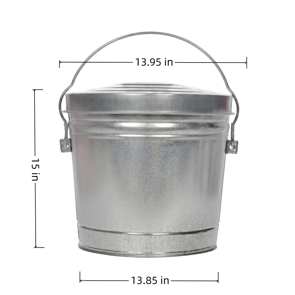 Galvanized Steel Storage Can with Locking Lid B976176