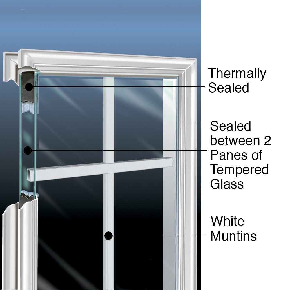 Steel Primed Left-Hand Inswing 1/2 Lite 2-Panel Prehung Front Door 36" x 80" J17869