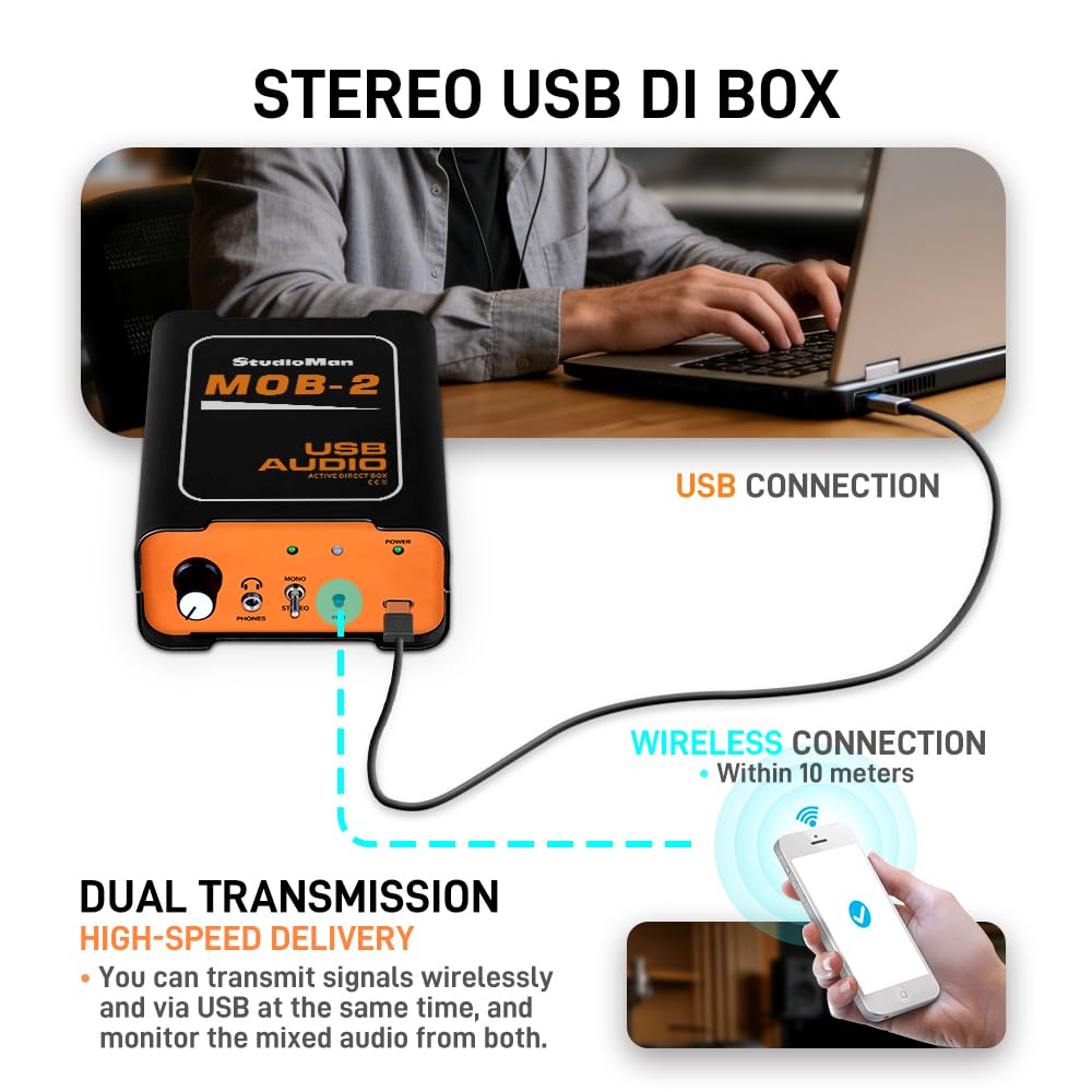 USB Audio DI Box with Volume Control M9840