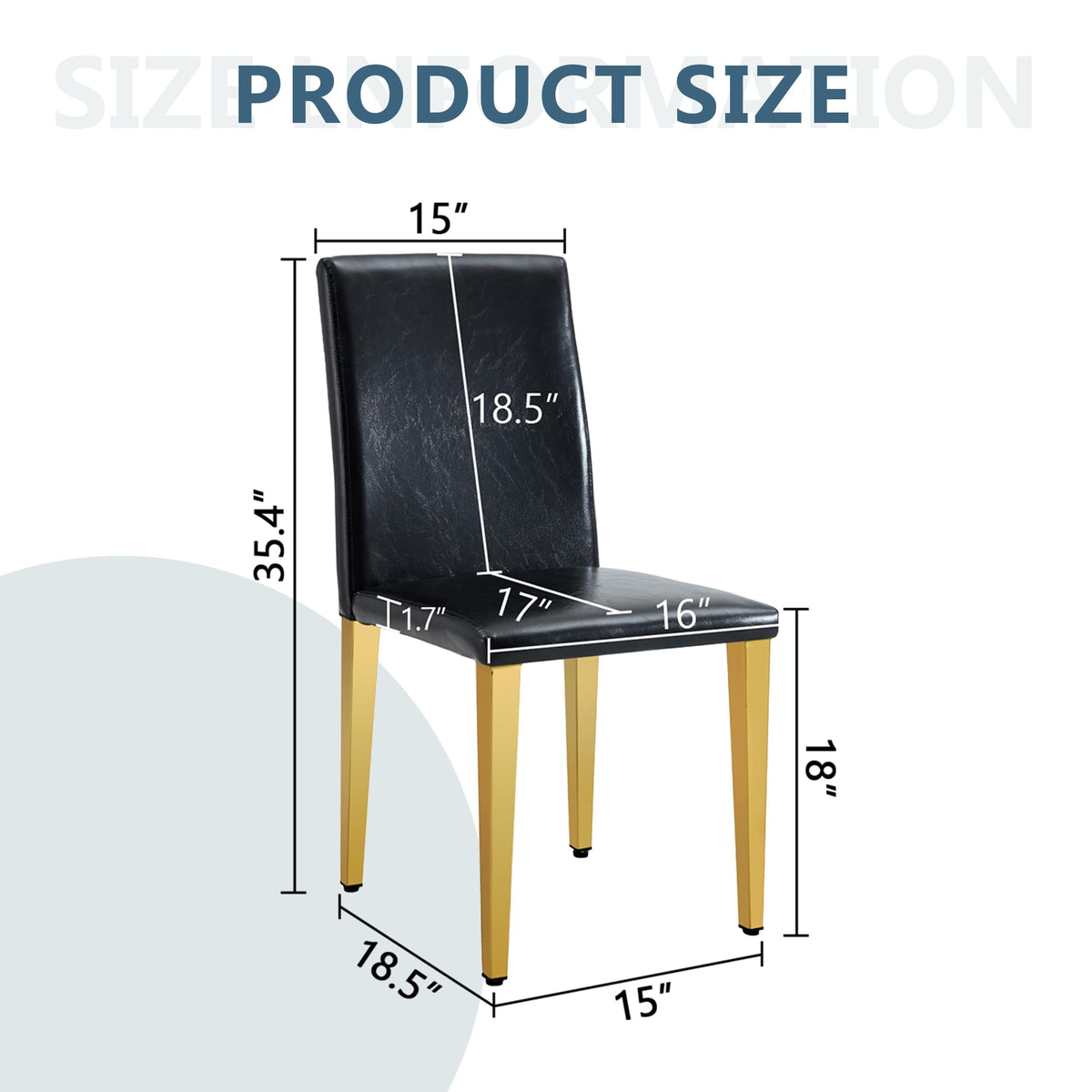 Black PU Leather Dining Chairs Set of 6 X79945