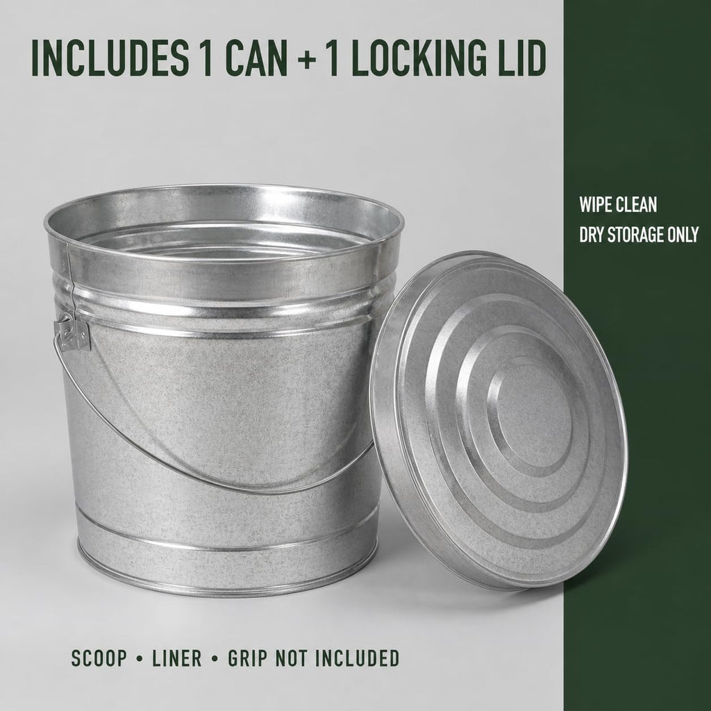 6 Gallon Galvanized Storage Can with Locking Lid E75981