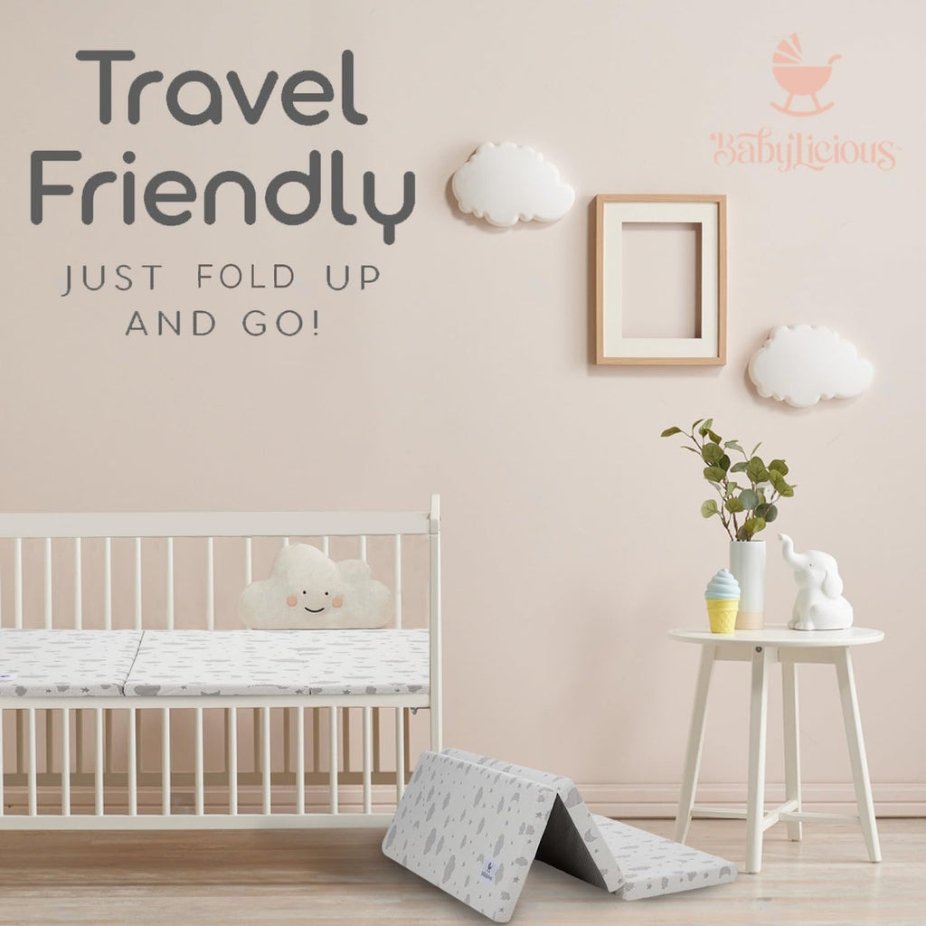 Pack and Play Mattress Topper 38" x 26" Trifold Soft Foam L63100