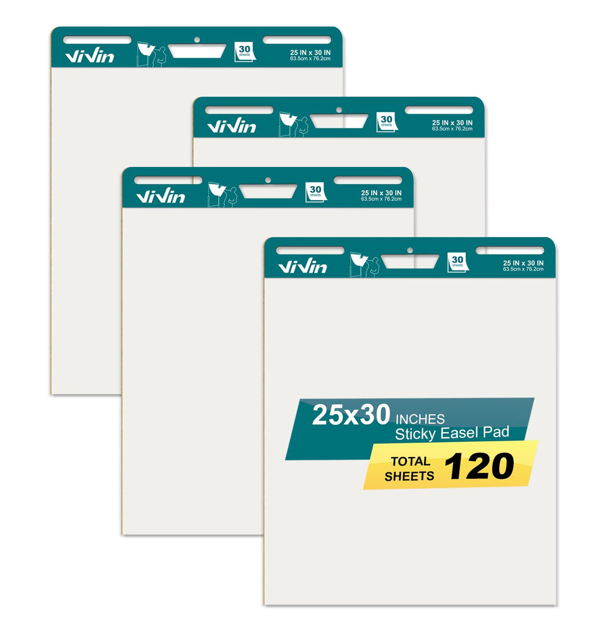25 x 30 Inches Self Stick Easel Pad, 4 Pads U745532