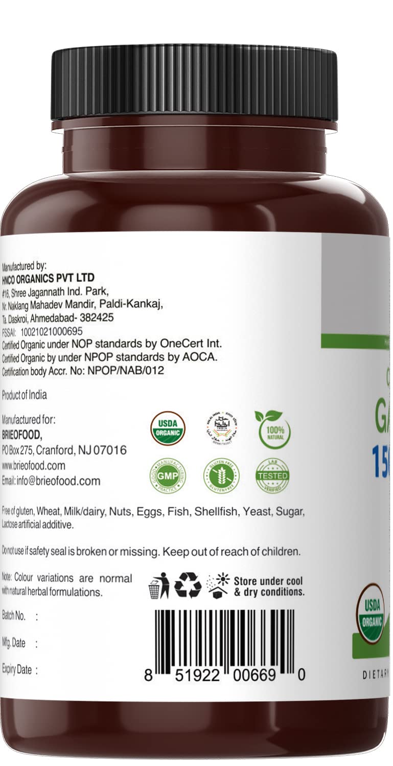 Organic Garlic 1500mg 90 Vegetarian Tablets A461