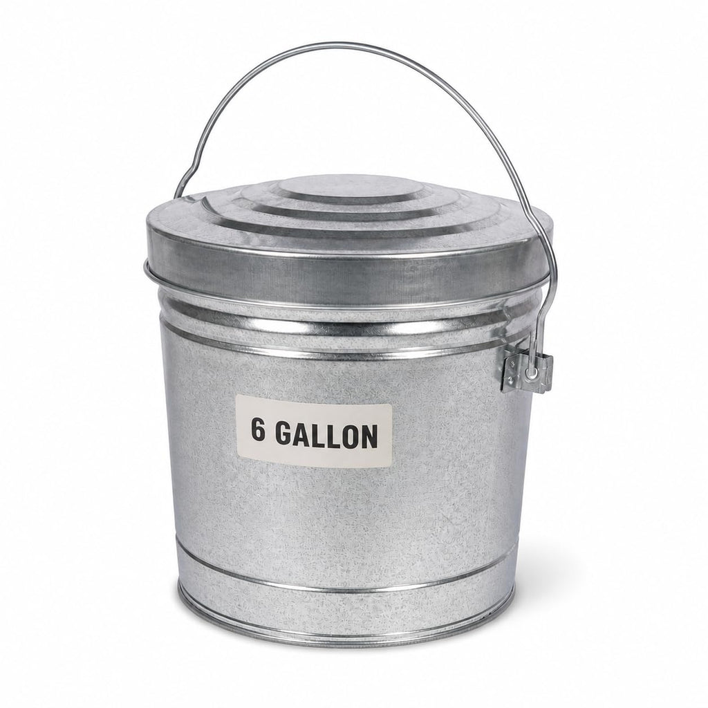 6 Gallon Galvanized Storage Can with Locking Lid E75981