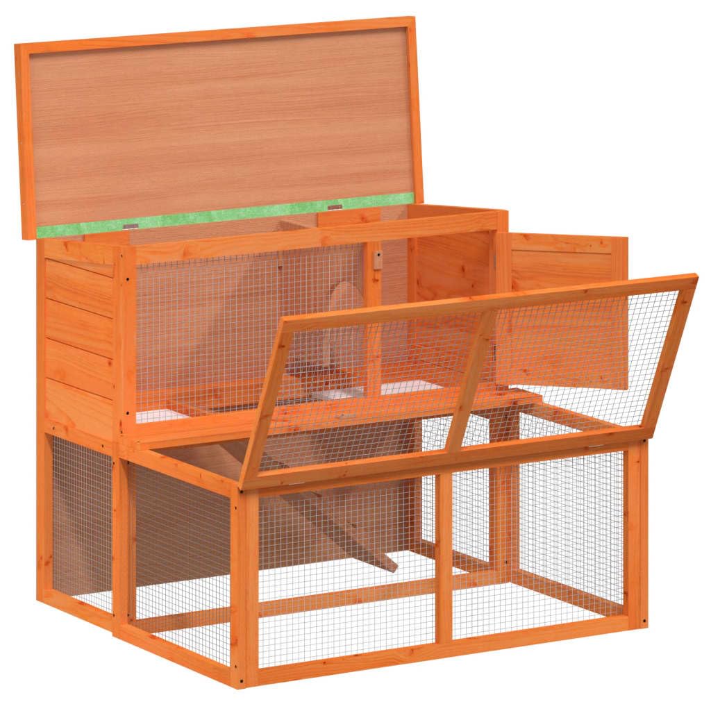 2-Tier Solid Pine Wood Rabbit Hutch I45212