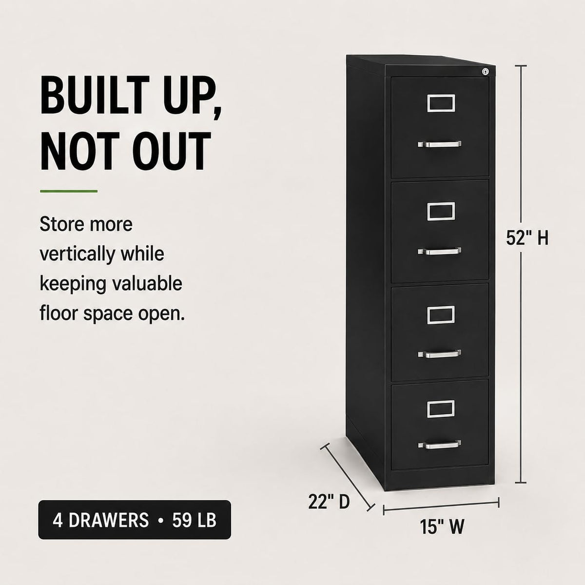 4 Drawer Metal Vertical Filing Cabinet H5682