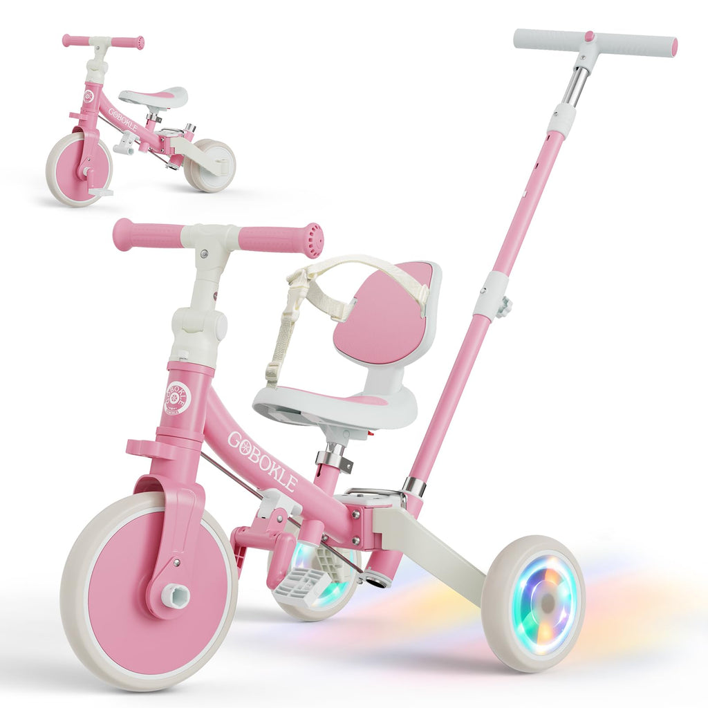5-in-1 Convertible Toddler Tricycle with Push Handle Z6789