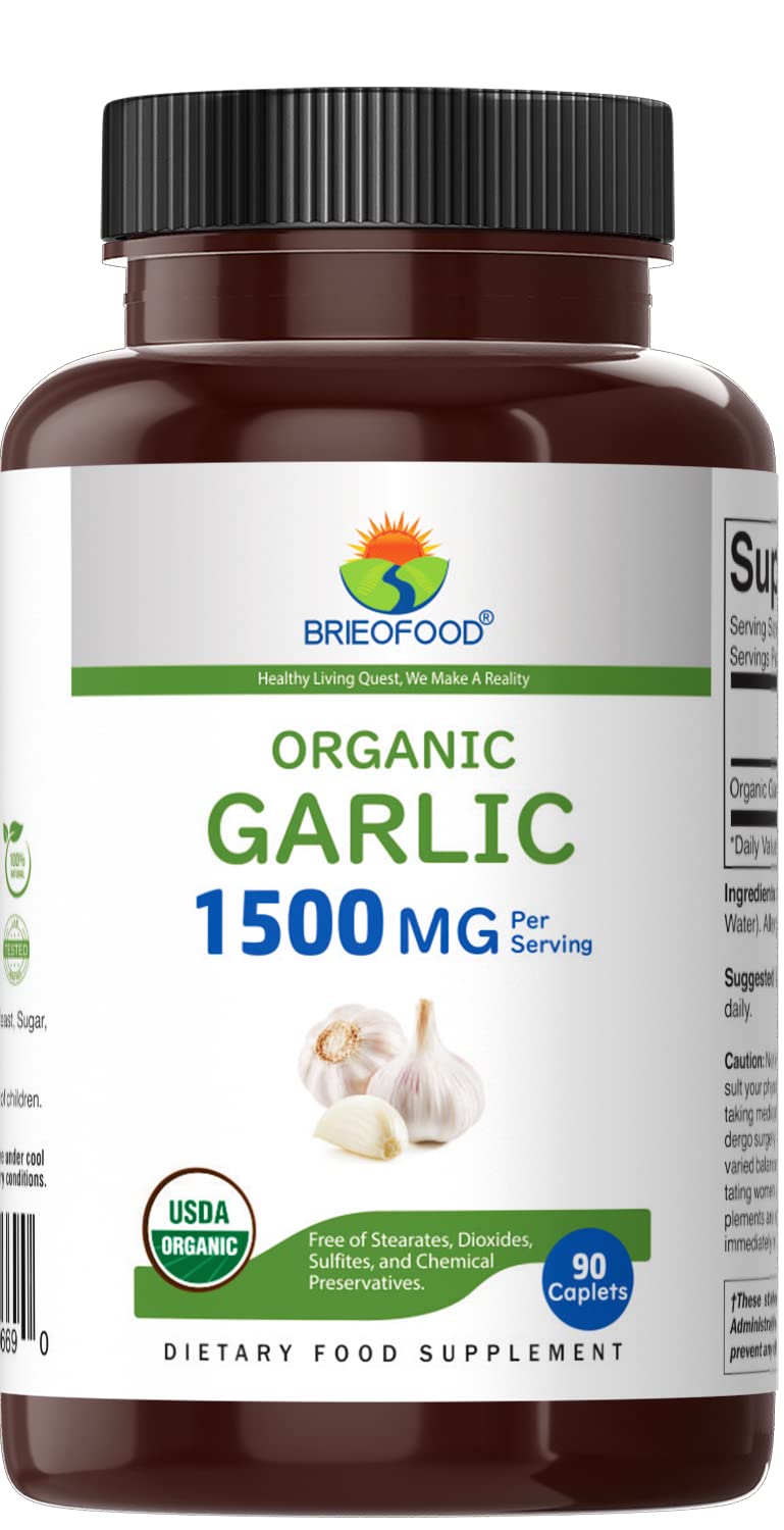 Organic Garlic 1500mg 90 Vegetarian Tablets A461