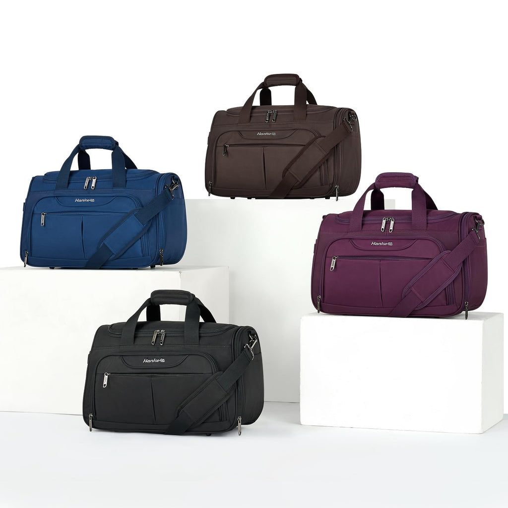 Black Lightweight Water Resistant Foldable Travel Duffel Bag P70116