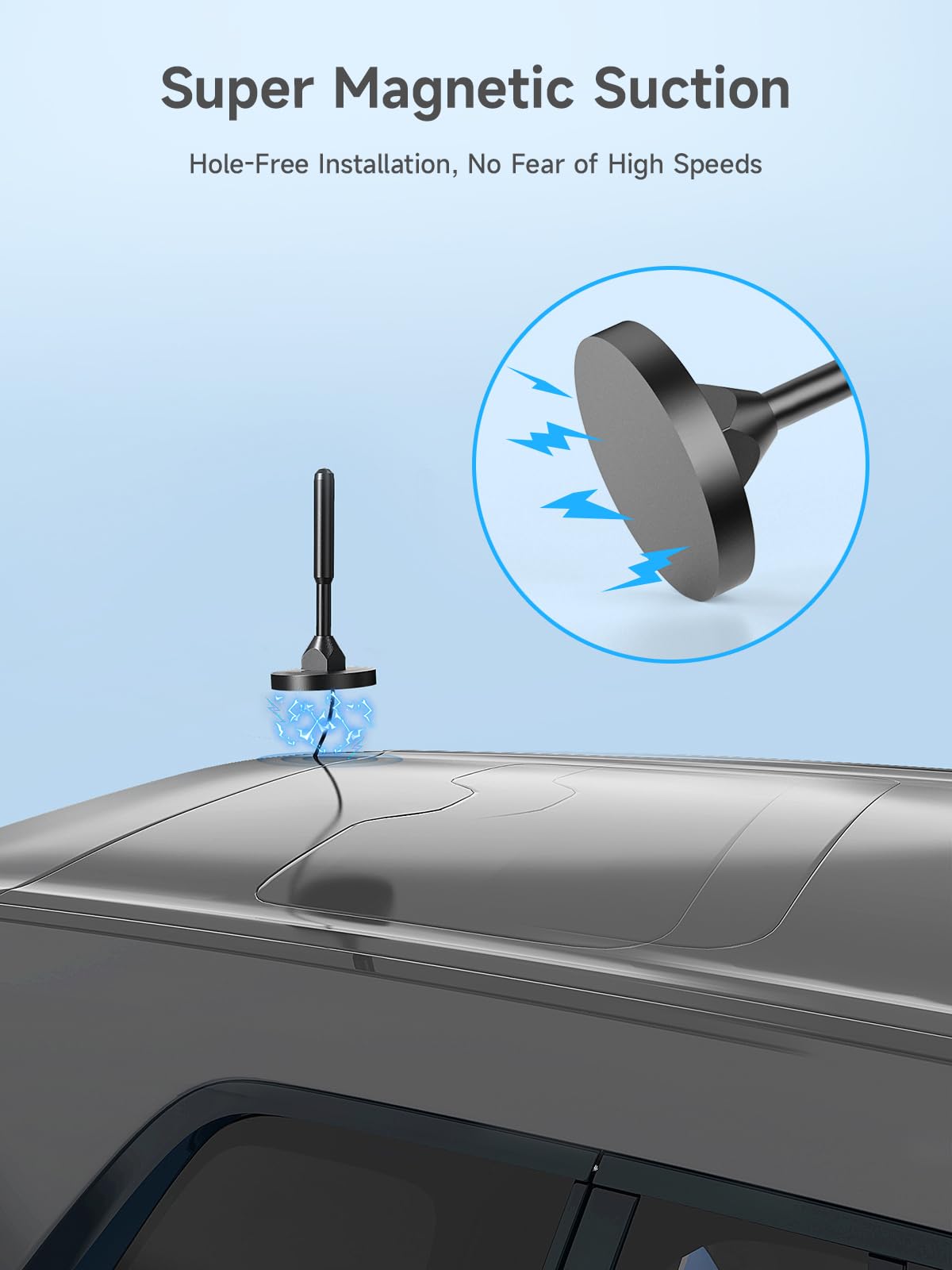 Vehicle Cell Phone Signal Booster with Omni-Directional Roof Antenna Grey A65449