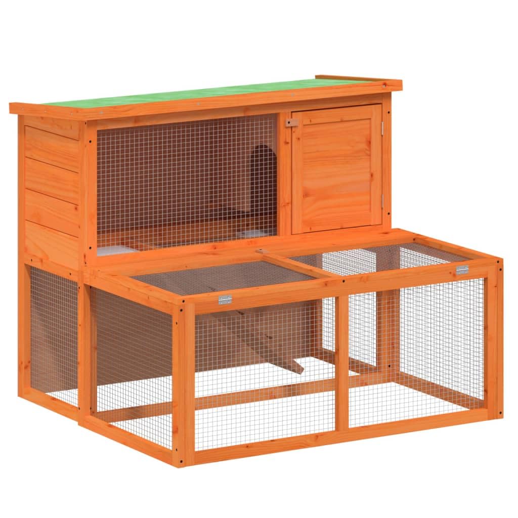 2-Tier Solid Pine Wood Rabbit Hutch I45212