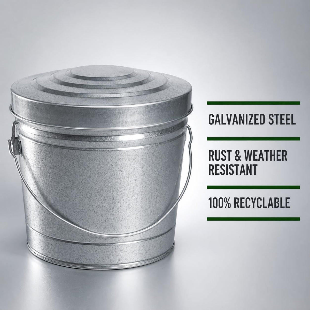 6 Gallon Galvanized Storage Can with Locking Lid E75981