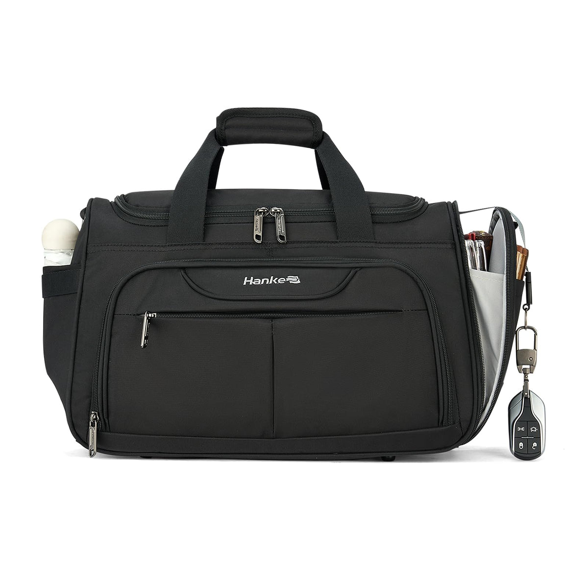 Black Lightweight Water Resistant Foldable Travel Duffel Bag P70116