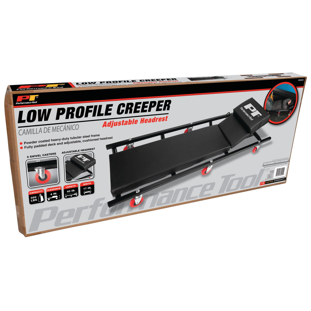 40 in. 6-Caster Rolling Shop Creeper C167