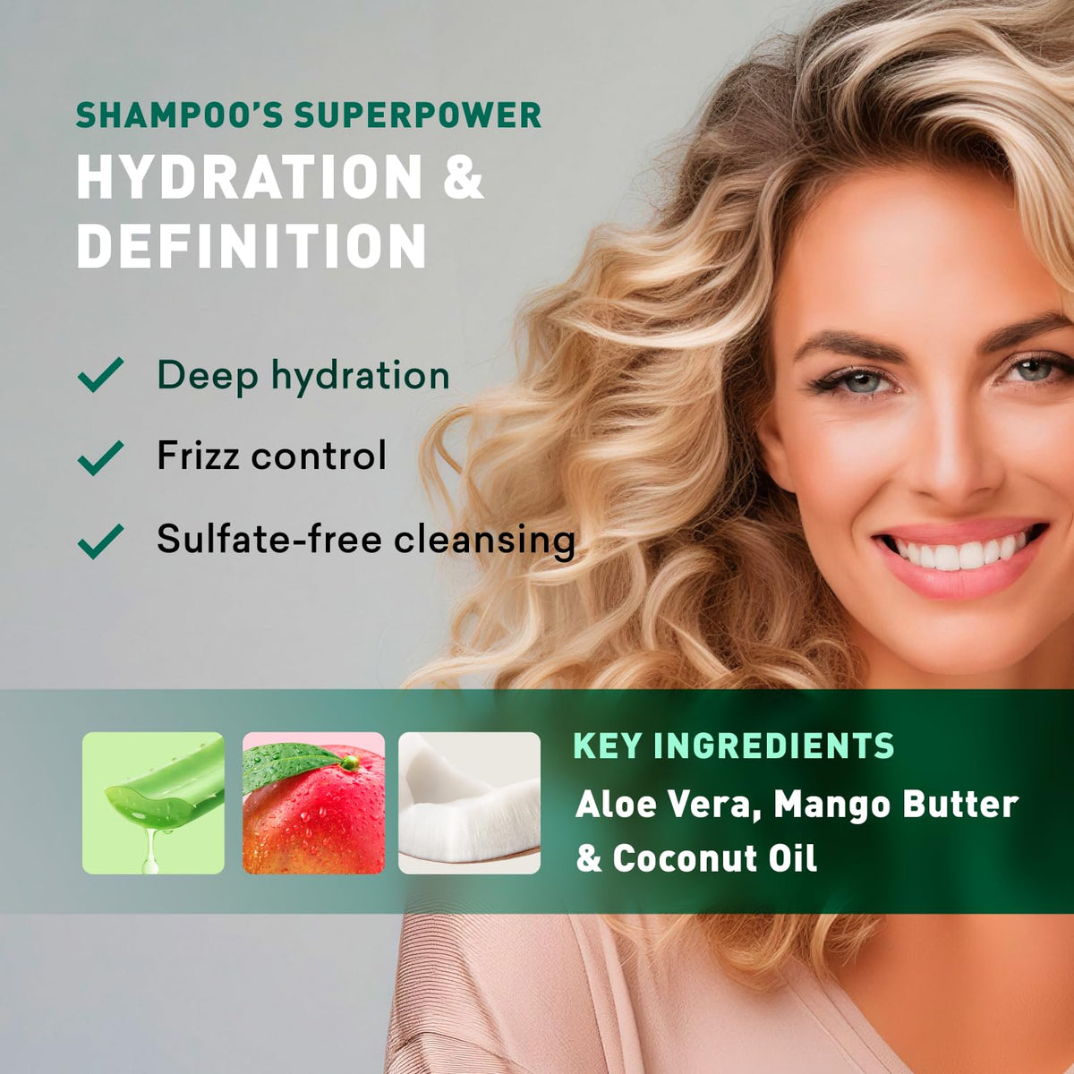 Sulfate-Free Hydrating Curl Enhancing Shampoo and Conditioner Set 16 oz A912113