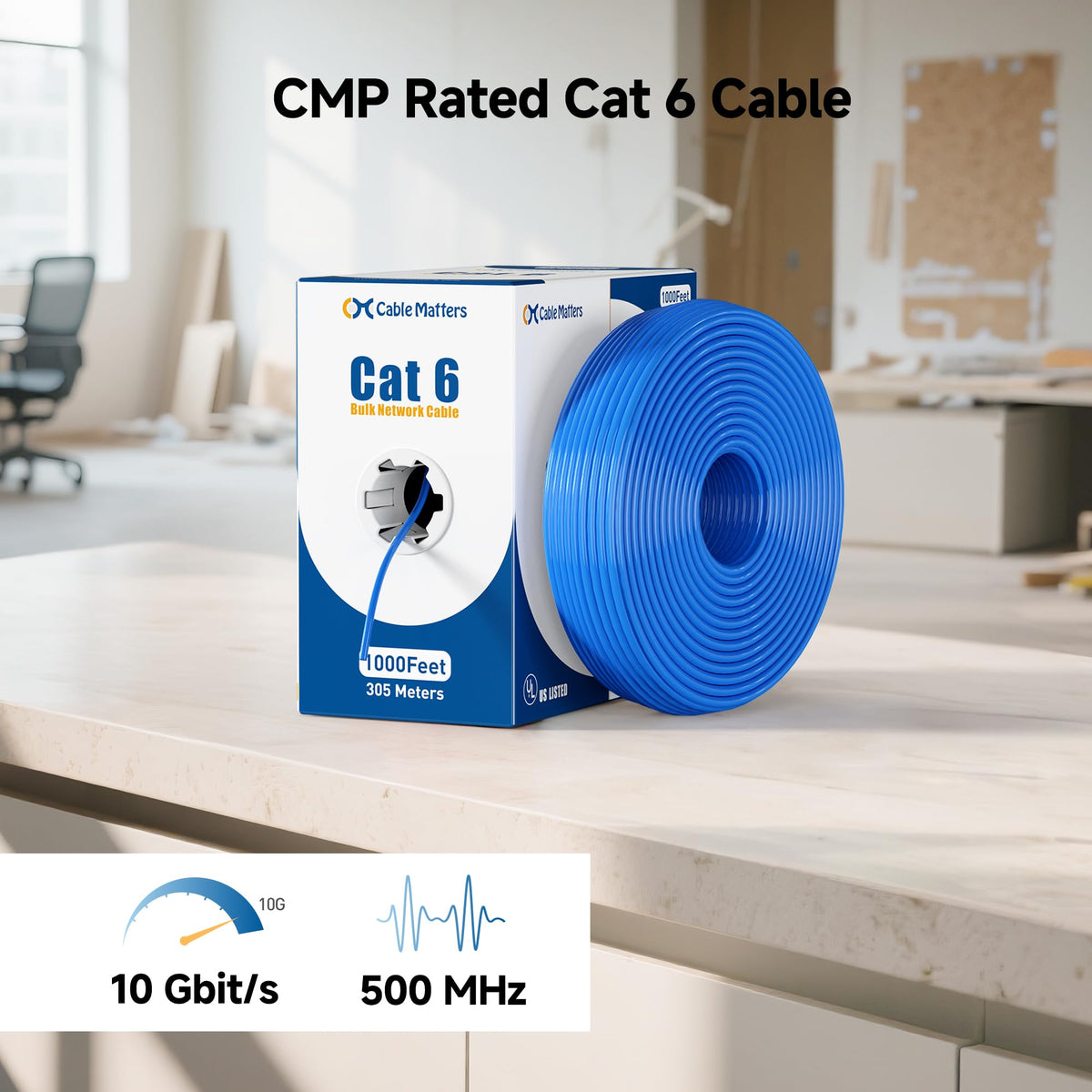 Cat 6 Cable 500ft Blue G41786