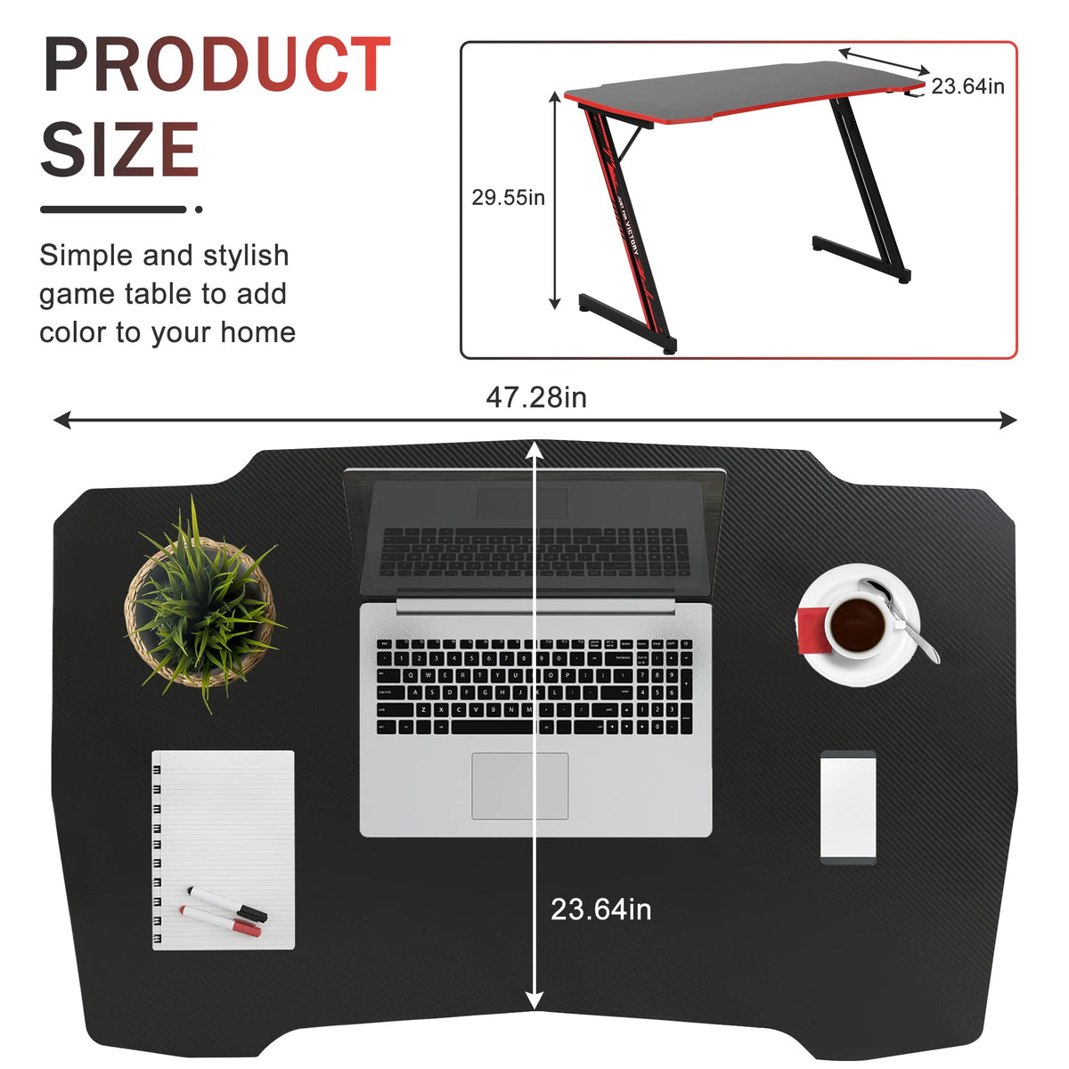47 inch Carbon Fiber Gaming Desk X481