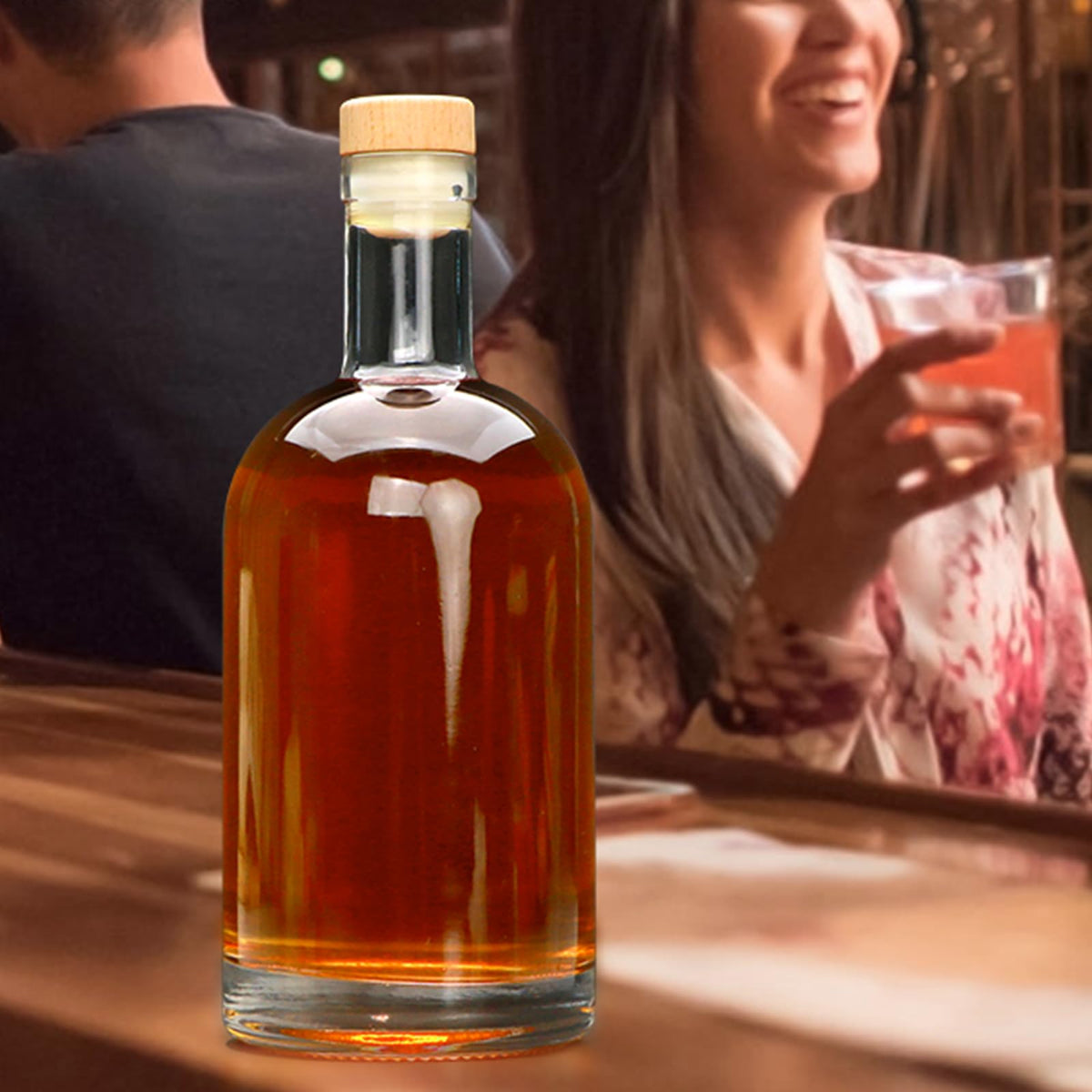 Clear Glass Bottles with T-Top Cork C36604