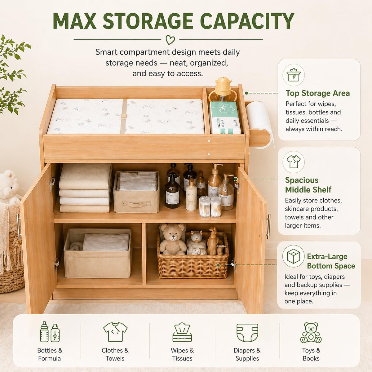 Daycare Changing Table with Storage & Changing Pad R2841