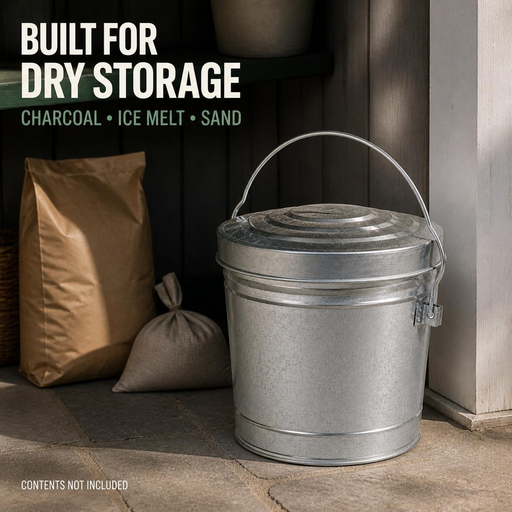 6 Gallon Galvanized Storage Can with Locking Lid E75981
