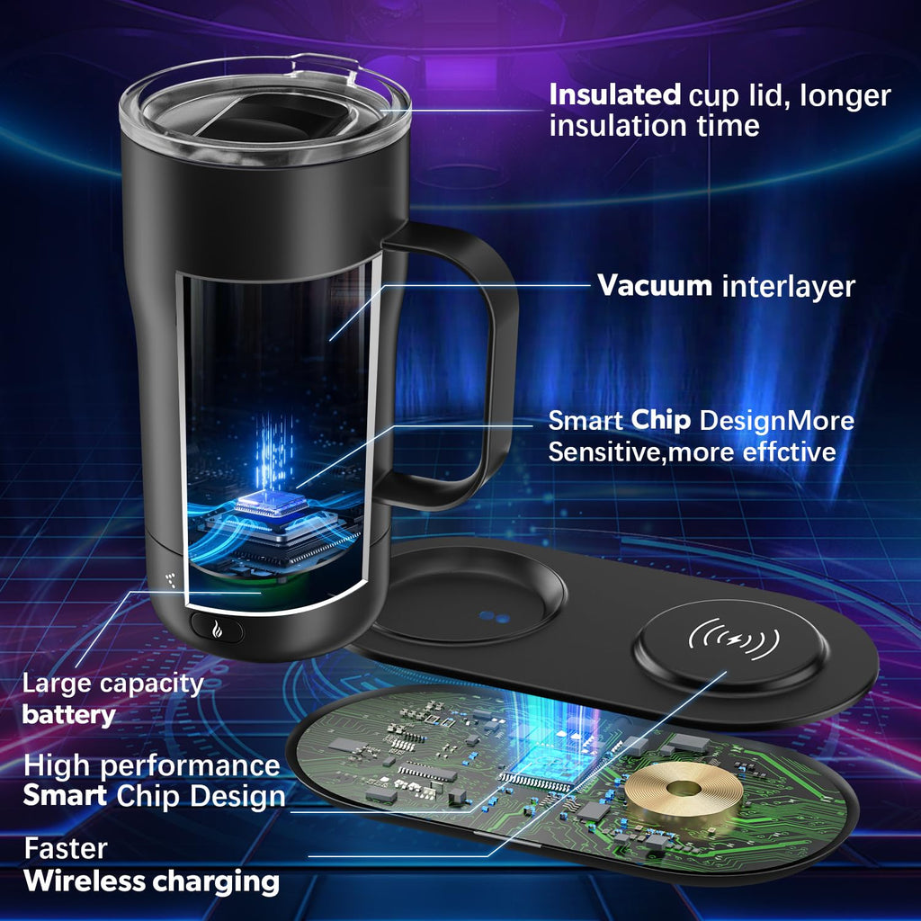 18 Oz Temperature Control App Controlled Self Heating Coffee Mug K8314