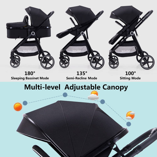 2-in-1 Folding Baby Stroller with Reversible Seat M841