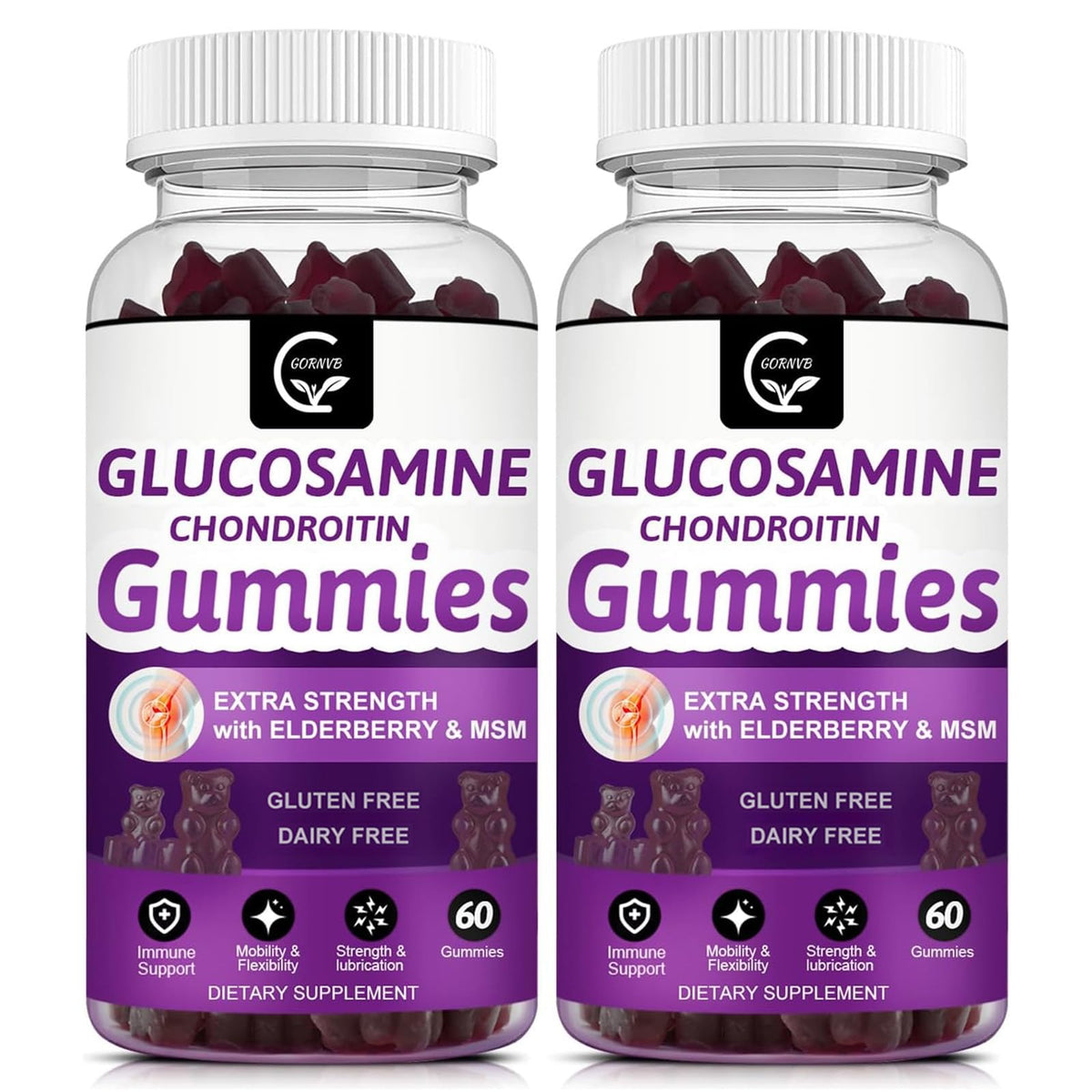 Glucosamine Chondroitin Gummies with MSM & Elderberry 2 Pack S75363